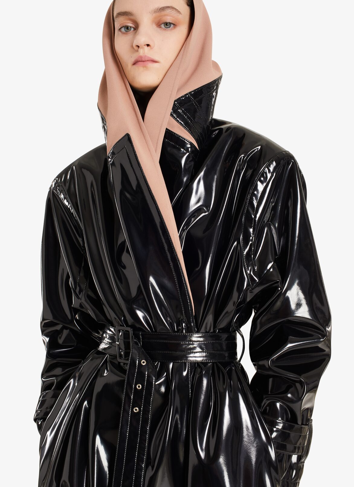 Oversize hooded trench coat
 ALAÏA  OVERSIZE HOODED TRENCH COAT